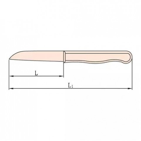 Нож искробезопасный 75 мм с удлиненной деревянной ручкой