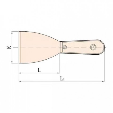 Шпатель искробезопасный 95х75 мм с деревянной рукояткой