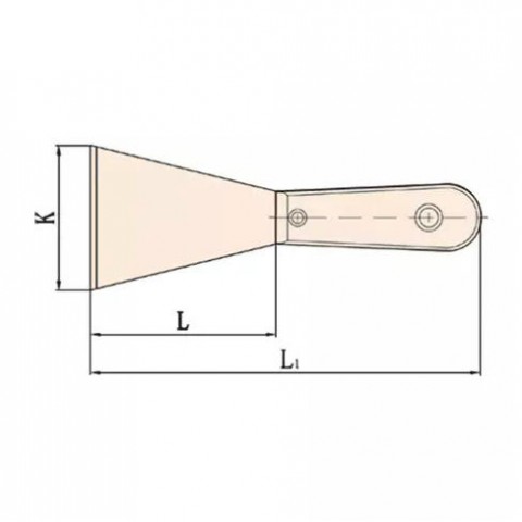 Шпатель искробезопасный 95х25 мм с деревянной рукояткой