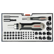 Набор бит с трещеткой 55 шт. CROWN CPHBH-AXA55