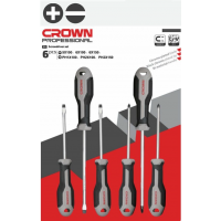 Набор шлицевых и крестообразных отверток 6шт. CROWN CPHDS-AXB6