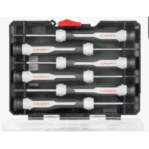 Набор прецизионных отверток с крестообразным шлицем 6шт. CROWN CPHDP-AXC6