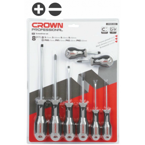 Отвертка шлицевая/отвертка крестообразная CROWN CPHDS-AX08
