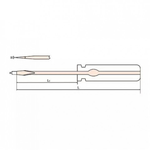 Отвертка шлицевая c пластиковой ручкой искробезопасная SL10х300 мм