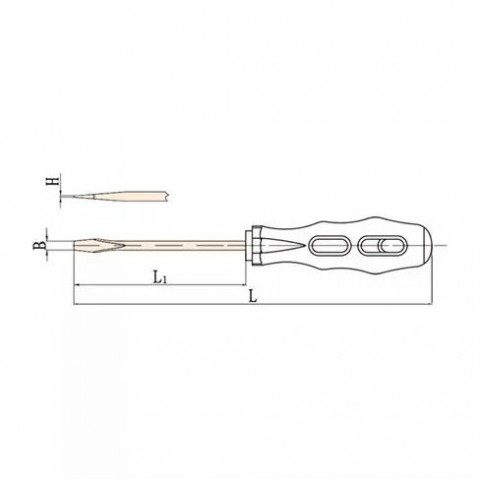 Отвертка шлицевая c двухкомпонентной ручкой искробезопасная VDE 1000V SL4,5х50 мм