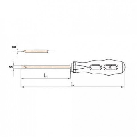 Отвертка электрика шлицевая c двухкомпонентной ручкой искробезопасная SL6х100 мм