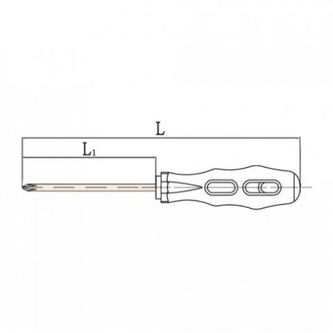 Отвертка крестовая c двухкомпонентной ручкой искробезопасная VDE 1000V PH2х150 мм