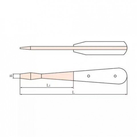 Отвертка шлицевая c деревянной ручкой искробезопасная SL11х350 мм