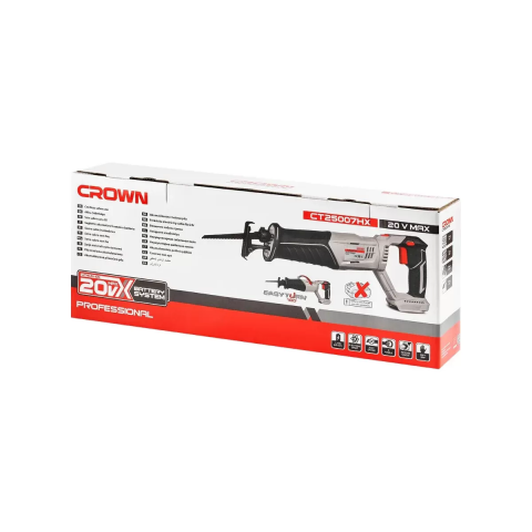 Пила сабельная аккумуляторная CROWN CT25007HX-4 BMC