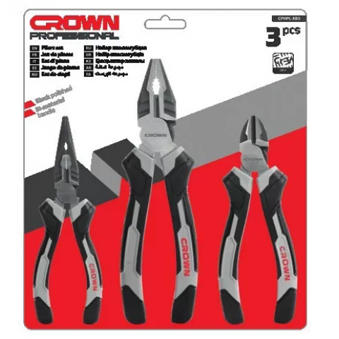 Набор из плоскогубцев, кусачек и пассатижей (3шт.) CROWN CPHPL-XB3