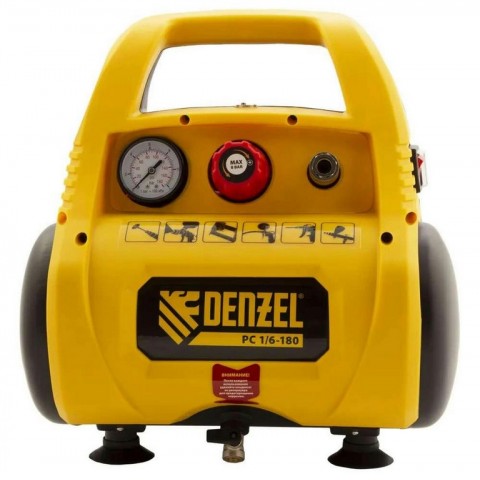 Воздушный безмасляный компрессор Denzel РС 1/6-180 1.1кВт 180 л/мин 6л 58057