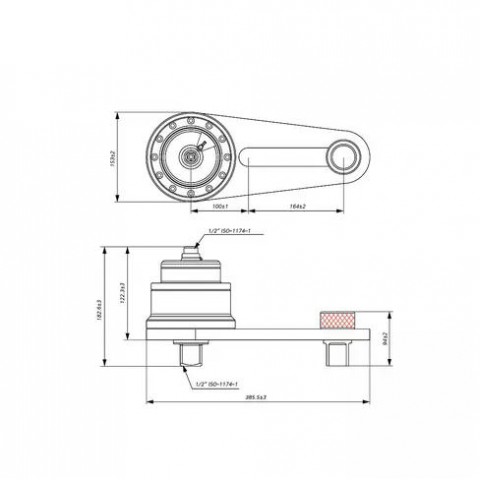 Усилитель крутящего момента, мультипликатор 1/16.8, 1/2" х 1-1/2" 6000 Нм