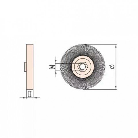 Щетка дисковая для УШМ искробезопасная 125 мм, хвостовик М14
