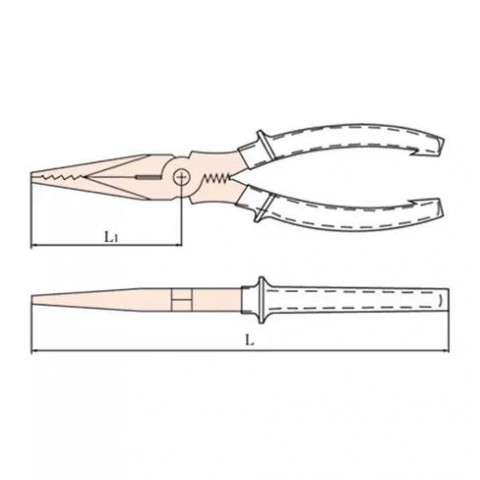 Длинногубцы искробезопасные 200 мм