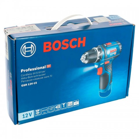 Аккумуляторная дрель-шуруповёрт Bosch GSR 12V-15 Professional Solo 0601868101