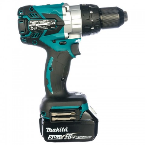 Аккумуляторная дрель-шуруповёрт Makita DDF481RTE (2 аккумулятора)