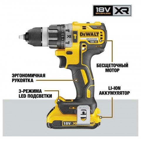 Аккумуляторная дрель-шуруповерт DeWALT DCD796D2