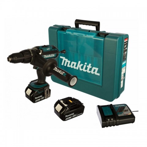 Аккумуляторная дрель-шуруповёрт Makita DHP451RFE (2 аккумулятора) + в подарок аккумуляторная кофеварка Makita DCM500Z