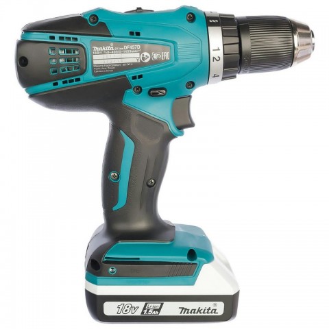 Аккумуляторная дрель-шуруповёрт Makita DF457DWLE + фонарь