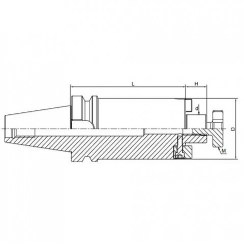 Оправка для насадной фрезы d16, A40 AD/B, BT50, JIS B 6339