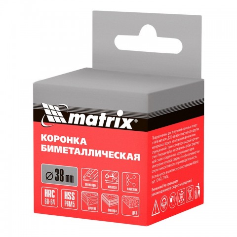 Коронка Bimetal, 38 мм Matrix