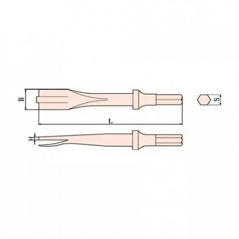 Зубило под пневмоинструмент искробезопасное 20х125 мм, хвостовик 10 мм