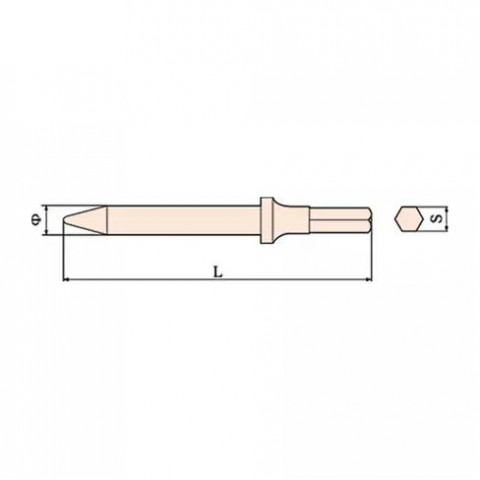 Зубило под пневмоинструмент искробезопасное 12х125 мм, хвостовик 10 мм