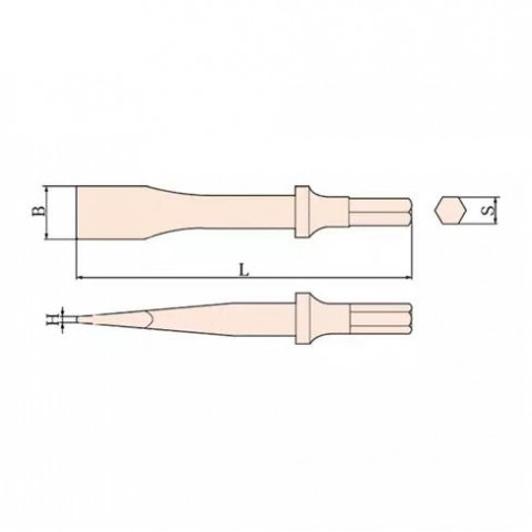 Зубило под пневмоинструмент искробезопасное 20х175 мм, хвостовик 10 мм