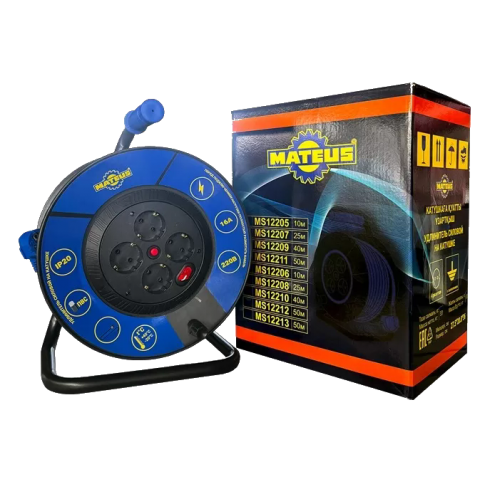 Удлинитель на катушке Mateus MS12206 (10m, CCA 3x1,5)