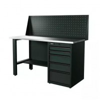 Верстак серии Industrial, 1500 мм, оцинк., тумба с 5-ю ящиками, экран 500, серый RAL 7016